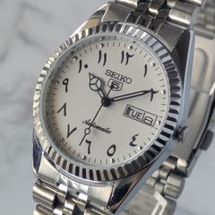 稼働品 SEIKO セイコー5 自動巻き 80s ヴィンテージ ホワイト文字盤
