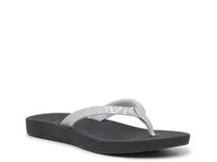 サヌーク レディース シューズ サンダル Sanuk Cosmic Shore Flip Flop Silver Metallic Leopard Print シルバーのサムネイル