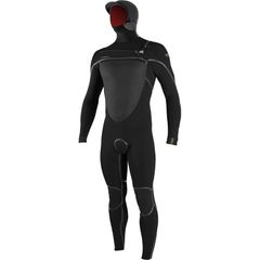 O'Neill Men's Psycho Tech 554mm Hooded Chest-Zip Full Wetsuit, Black