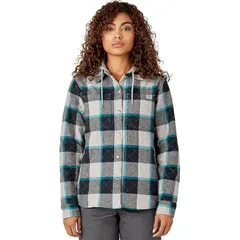 ディッキーズ レディース アウター ジャケット・ブルゾン シャツ ジャケット Dickies Hooded Flannel Shirt Jacket Womens Alloy Campside Plaのサムネイル