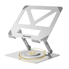 【軍事級炭素鋼・圧倒的な安定感】ノートパソコンスタンド 360°回転式 折りたたみ式 無段階角度/高さ調節 人間工学設計 姿勢改善 PCスタンド タブレットスタンド 高強度合金 安定性 放熱対策 滑り止め 17インチ対応 在宅勤務 打ち合わせ/会議中プレゼ 0のサムネイル