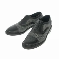 エヴィス EVISU YAMANE 山根靴店 × ハリスツイード Harris Tweed レースアップ レザーシューズ 靴 25.5cm ブラック/グレー 2611のサムネイル