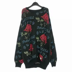 ワコマリア WACKO MARIA 22AW ROSE JACQUARD SWEATER ローズ柄 ジャガード ニット セーター 長袖 XL ブラック 黒のサムネイル