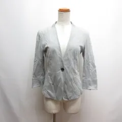 コムサイズム COMME CA ISM 七分袖 Vネック ジャケット 7 グレー 春夏用のサムネイル