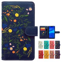 iPhone 15 Pro 전용 케이스 커버 보타니컬 꽃 자수 수첩 수첩형 스마트폰 스마트폰 케이스 스마트폰 커버 아이폰 꽃무늬 네이비