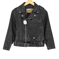 ショット Schott real leather 80-90s USA製 バイカータグ 後期 ダブルライダースジャケット レディース  6のサムネイル