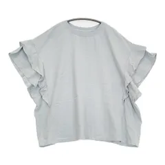 nest Robe 【UpcycleLino】天然染め天竺ラッフルTee 01242-1043 コットンリネン 半袖Ｔシャツ カットソー ライトブルー レディース ネストローブ【中古】6-0707S♪のサムネイル