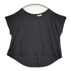 Lois CRAYON バックボタン フレアカットソー フレンチスリーブ コットン サイズM 半袖Ｔシャツ カットソー ブラック レディース ロイスクレヨン【中古】6-0707S♪のサムネイル