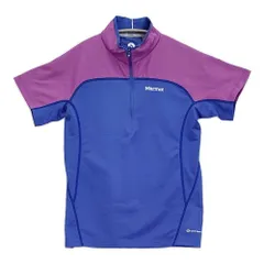MARMOT WS CLIMB SPEED H/S ZIP MJK-S6527W サイズM カットソー バードブルー×フクシアピンク レディース マーモット【中古】6-0707S♪のサムネイル