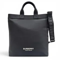 美品▼BURBERRY バーバリー 8063497 アーティ ナイロン 2WAY ショルダー トートバッグ ブラック イングランド製 メンズ 保存袋付きのサムネイル