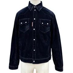 極美品▼DSQUARED2 ディースクエアード 25AW S74DM0938 Flocked Cord Jean Jacket コーデュロイ ジャケット ブラック 44 正規品 メンズのサムネイル