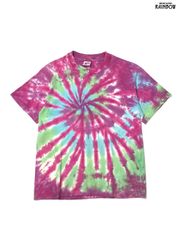 古着 anvil アンビル 絞り染め タイダイ柄 アメリカ製 総柄 コットン100％ 半袖 Ｔシャツ ピンク (ttu2606063)