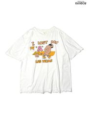古着 I Lost My A in Las Vegas プリント コットン 半袖 Ｔシャツ 白 (ttu2606079)