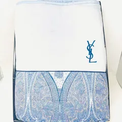 【❗️✨未使用保管品✨❗️】YVES SAINT LAURENT YSL 肌掛け布団 ペイズリー柄 140×190cm 箱付き✨簡易清掃済❗️のサムネイル