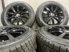 タイヤ走行短め【DUNLOP SJ8+ 225/65R17】スタッドレス【Weds Fang 17インチ 7J5HPCD114.3+53】23年製 ブラック CX-5 CR-V等　(MTB992)のサムネイル