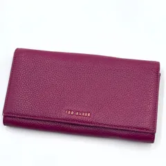 TED BAKER テッドベイカー 長財布 ショルダーウォレット レザー シボ革 ワインレッド パープルのサムネイル