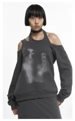 ナチェ HALTER TIE SWEAT SHIRT CHARCOALのサムネイル