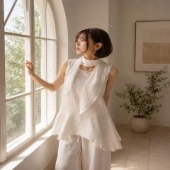 nala ナラ ⭐︎ダブルフレアトップス ⭐︎ホワイト⭐︎超美品