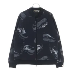 A BATHING APE (アベイシングエイプ) RANDOM BAPE STA SWEAT JERSEY TOP 001SWH301003X 裏地メッシュ スウェットカーディガン ブラックのサムネイル