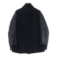 ISAMU KATAYAMA BACKLASH (イサムカタヤマバックラッシュ) MOHAIR WOOL JAPAN HORSE LEATHER JACKET モヘア混ウール アームホースレザー切替 ブルゾン ジャケット ブラック 1617-02のサムネイル