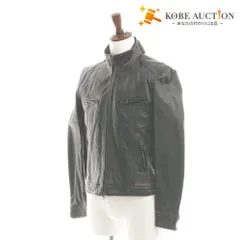 ■ MORGAN HOMME モルガンオム レザージャケット アウター 981G7709 ファスナー ポケット メンズ M ブラックのサムネイル