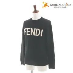 ■ FENDI フェンディ ニット セーター トップス 長袖 丸首 ロゴ イタリア製 メンズ レディース 46 ブラックのサムネイル