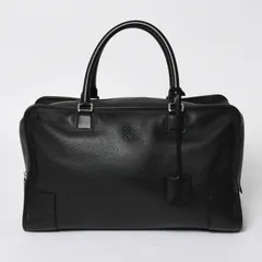 極美品 LOEWE ロエベ アマソナ44 ボストンバッグ ハンドバッグ レザー ブラック シルバー金具 中古 4a005394のサムネイル