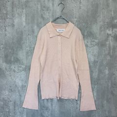 【美品】THE YOn ザヨン　リブニットポロカーディガン　F ライトピンク系　古着