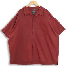 大きいサイズ メンズ3X MENSWEAR ALEXANDER LLOYD 半袖オープンカラーシャツ グラフチェック柄 ポリエステル 実寸胸囲160cm エンジ系 hsc-1305