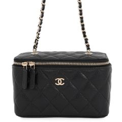 美品CHANEL4層キャビアスキン3way 黒 マトラッセチェーンショルダー 