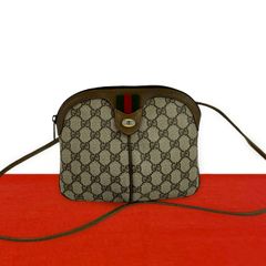 極 美品 GUCCI グッチ オールドグッチ シェリーライン GG ロゴ 柄 金具
