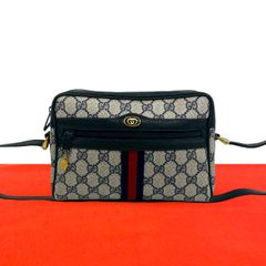 極 美品 GUCCI グッチ オールドグッチ シェリーライン GG ロゴ 柄 金具