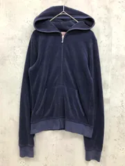 JUICY COUTURE ジューシークチュール USA製 パイル地 ジップアップ パーカー sizeS/ネイビー ■■ レディースのサムネイル