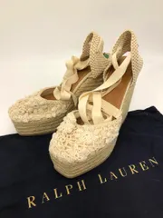 POLO RALPH LAUREN ポロ ラルフローレン エスパドリーユ ウェッジソール サンダル size7/アイボリー ■◆ レディースのサムネイル