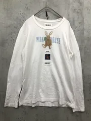 PINK HOUSE ピンクハウス ロゴプリント ウサギ ロング Tシャツ sizeM/ホワイト ■■ レディースのサムネイル