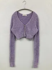 Lily brown リリーブラウン カーディガン/ボレロ ONE SIZE パープル ナイロン 無地 ショート丈 長袖 レディースのサムネイル