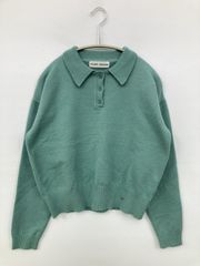 TINA:JOJUN ティーナジョジュン ニット/セーター M グリーン ナイロン ニット 無地 ショート丈 長袖 レディース