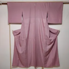 ポリエステル着物専門店in.style◆色無地着物◆夏着物◆薄物◆絽織◆一つ紋◆くすみピンク◆裄65.5cm◆丈160.5cmのサムネイル