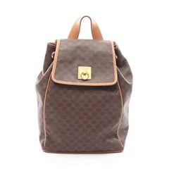 セリーヌ CELINE リュックサック バックパック マカダム ドローストリング ブラウン/ダークブラウン PVCコーティングキャンバス レザー マカダム バックパックのサムネイル