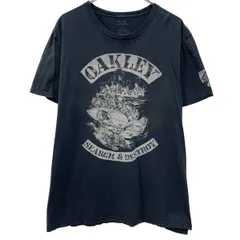 OAKLEY 半袖 プリントTシャツ XXL ブラック オークリー プルオーバー ビッグプリント アームプリント カットソー 夏物 a807-6216のサムネイル