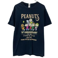 FRUIT OF THE LOOM PEANUTS 半袖 キャラクターTシャツ L ブラック フルーツオブザルーム ピーナッツ プルオーバー スヌーピ 夏物 a807-6224のサムネイル