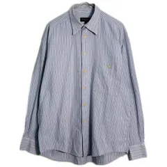 YVES SAINT LAURENT イヴ サンローラン 長袖シャツ ストライプ ブルー(メンズ M)中古 古着 Y6117 YVES SAINT LAURENT イヴ サンローラン 長袖シャツ ストライプ ブルー