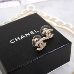 極美品 CHANEL ピアス ココマーク ラインストーン A12V 刻印あり
