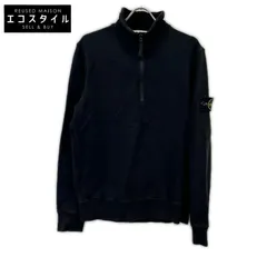 STONE ISLAND　ストーンアイランド　ブラック コットン コンパスパッチ ハーフジップスウェットプルオーバー　Mのサムネイル