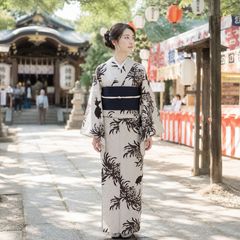 eim nuance line yukata ivory 浴衣 - メルカリ