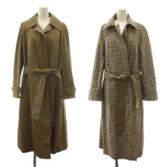 アクアスキュータム AQUASCUTUM ステンカラーコート ロング リバーシブ チェック アウター ベージュ 茶 ブラウン /AN ■GY62のサムネイル