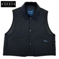LAVENHAM　ラベンハム　ブラック コーデュロイ襟 キルティングジレ　38のサムネイル