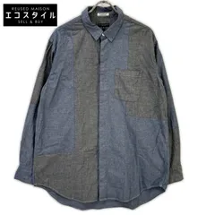 Engineered Garments　エンジニアードガーメンツ　ブルー×ブラック パッチワーク シャツ　Mのサムネイル