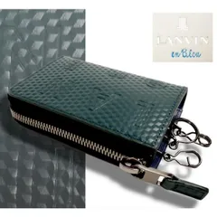 新品正規1.4万円 LANVIN en Bleu ランバン オン ブルー ディジョン L字ファスナー カードケース/キーケース 緑(GRN) 546602のサムネイル