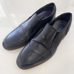 Stefano Rossi ステファノロッシ ブラック レザー 本革 スリッポン ローファー 革靴 メンズ 26cm
